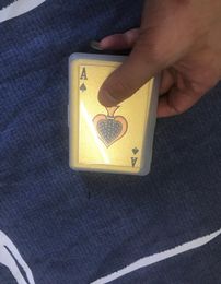Fashion Personality Poker Playing Card Golden Frosted High Temperature Laser Embossing PET Waterproof Poker keychain pendant6236919