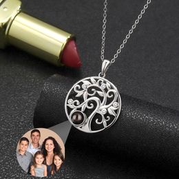 Necklaces Dascusto New Tree of Life Photo Projection Necklace For Women Custom Photo Necklace Jewelry Memorial Gift Christmas Gift for Her