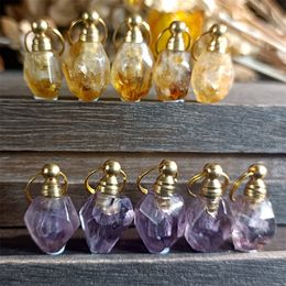 Natural Quartz Perfume Bottle Crystal Quartz Stones Agate Slices Home Decor