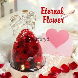 Other Event Party Supplies Angel Figurines Lights Rose Gifts for Women Preserved Rose In Glass Forever Eternal Rose Mother Birthday Valentine Day Gift Girlvaiduryd