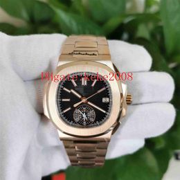 Excellent Perfect Watches men Wristwatches BPF 40 5mm 5980 5980 1R-001 Rose Gold Black Dial Chronograph Top CAL CH 28-520 C Moveme265y