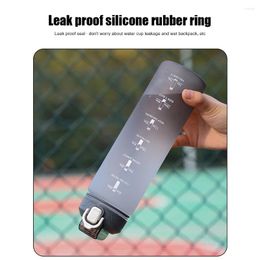 Water Bottles Plastic Bottle With Time Marker Outdoor Fitness Sports Leakproof Drink Cup