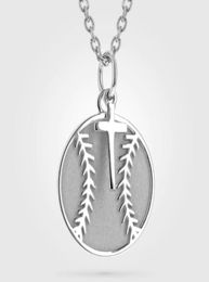 Titanium Sport Accessories silver GOLD STERLING MINI GOLD BASEBALL BRACELET CHARM WITH DANGLE CROSS Bible Verse Necklace Christi3684505