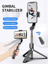 Tripods Gimbal Stabilizer for Phone Automatic Balance Selfie Stick Tripod with Bluetooth Remote for Smartphone Gopro Camera go pro