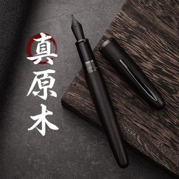 LT Hongdian 660 Wooden Fountain Pen Natural Handmade Jupiter High-grade Mahogany Pen EF/F Writing Ink Pen For Gift 240110