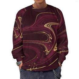 Men's Hoodies Marble Print Streetwear Spring Realistic Liquid Outerwear Sweatshirts Male Vintage Graphic Oversized Hoodie