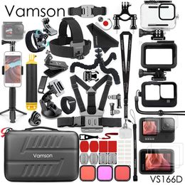 Tripods Vamson for Gopro 11 10 9 Tripod Buoyancy Bar Waterproof Housing Case Cover for Gopro Hero 10 9 Black Sports Camera Accessories