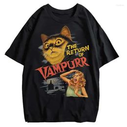 Men's t Shirts the Return of Vampurr T-shirt Y2k Gothic Men o Neck Cool Summer Wash Denim Short Sleeve Tees Fashion Oversized Tops 8xl 8unk2