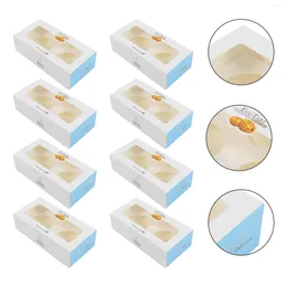 Take Out Containers 25pcs Egg Tart Boxes Dessert Muffin Carriers With Clear Window