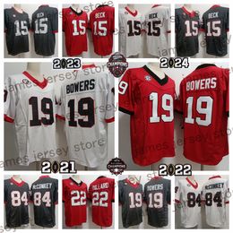 2023 mens NCAA #15 Carson Beck #19 Brock Bowers #22 Javon Bullard #84 Ladd McConkey football jersey in stock