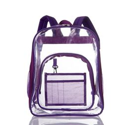 Outdoor Bags Heavy Duty Clear Pvc Backpack Transparent Multipockets School Backpacks SeeThrough For Work Sports Nts6859640