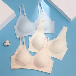 Yoga Outfit Seamless Breathable Gather Lingerie Underwear Size Women 2024 Sexy Steel Bralette One-piece Up Bra Ring Large Simple Push No