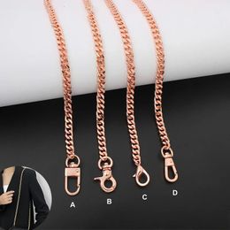 7MM Rose Gold Aluminium Metal Chains for Women Crossbody Handbag Shoulder Bags Purse Strap DIY Replacement Handle Accessories 240110