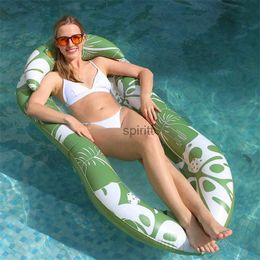 Other Pools SpasHG Inflatable Floating Row With Backrest Adult Outdoor Mesh Recliner Water Hammock Lounge Bed Summer Beach Swimming Pool Party Toy YQ240111