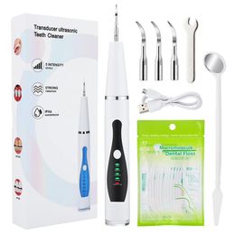 Whitening Home Ultrasonic Calculus Remover Portable Electric Sonic Dental Scaler Tooth Cleaner Oral Tartar Remover Led Plaque Stain Clean