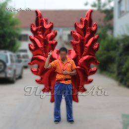 Wonderful Shiny Adult Wearable Inflatable Angel Wings Parade Costume For Event