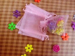 Display 100pcs 13*18cm Pink Organza Gift Bag Jewelry Packaging Display Bags Drawstring Pouch For Bracelets/necklace/wed Mini Yarn Bag