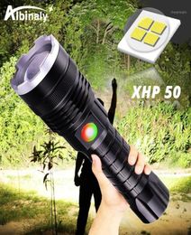 Tactical LED Powerful XHP50 Lamp bead LED Torch 4 lighting mode waterproof Portable lantern For night outdoors12149314