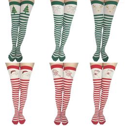 Women Socks Christmas Stockings Party Knee Plush Doll Bow Pantyhose For With Designs