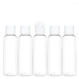 Storage Bottles 5PCS 5ml-100ml Plastic Clamshell Bottle Refillable Butterfly Cap Containers Suitable For Liquid Lotion Gel Perfume Essential
