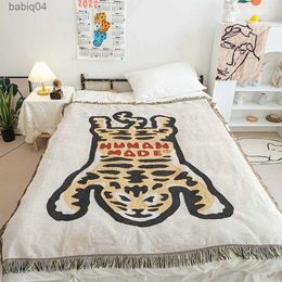 Blankets Japanese Trend Cartoon Human Made Sofa Blanket Camping Tiger Nap Leisure Blanket Picnic Decoration Arrangement Stitch Throw Home