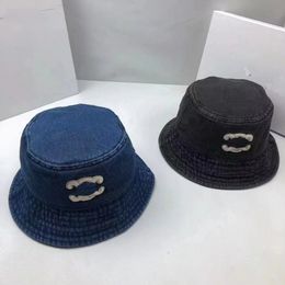 Designer Bucket Hats Embroidered Fashion Letter CLogo Washed Denim Women's Casual Hat