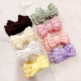 Hair Accessories Soft Fashion Double Layer Bows Spring Summer Headgear Headwear Knitted Band Baby Headband Headdress Kids Turban