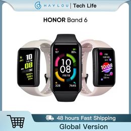 Watches Original Honour Band 6 Global Version Smart watch 1.47" AMOLED BraceletTracker Heart Rate Monitor Fitness Waterproof Touch Screen