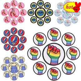 10 Pcs Lot Patches for Clothing Iron on Cute Badges Backpack Bulk Wholesale Pack Embroidery Sew Kids Cats Carnaval Diy