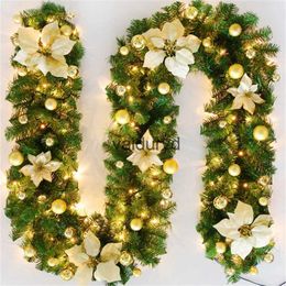 Other Event Party Supplies 2.7M Christmas Led Rattan Garland Decor Light Wreath Artificial Flower Pine Tree Ornament Xmas Tree Banner Fireplace Door Stairsvaiduryd