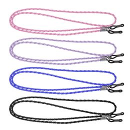 4pcs Colourful Neck Strap String Rope Band Leather Eyeglass Cord Adjustable End Glasses Holder