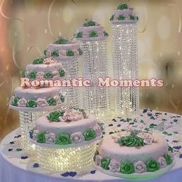 Birthday 6pcs Cake Holders Crystal Cake Stand Wedding birthday Banquet Centrepiece Cake Display Wedding Decor304N