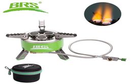 BRS 4200W Camping Gas Stove Folding Portable Outdoor Hiking Picnic Patio BBQ Cooker 3 Fire Source Burners Cooking Furnace BRS732759021