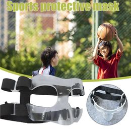 Pads Transparent Nose Guard Carbon Fibre Protective Mask With Adjustable Elastic Wrap Strap For Soccer Basketball Sports