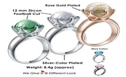 New Special Cut Solitaire Women Love Wedding Ring Green White Champagne Zircon 6 Prawn Crown Jewelry WA11498W8156740