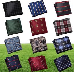 Luxury Men Handkerchief Polka Dot Striped Floral Printed Hankies Polyester Hanky Business Pocket Square Chest Towel 2323CM6957671