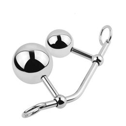 Female Anal and Vagina Ball Double Plug Anal Hook Sex Toy For Women Locking Chastity Belt Drop 240110