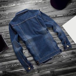 Men Jeans Jacket Long Sleeve Retro Streetwear Turndown Collar Buttons Jeans Jacket Teens Denim Jacket for Working 240110