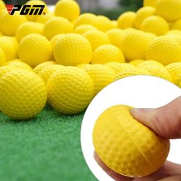 10Pcs Yellow PU Foam Golf Balls Sponge Elastic Indoor Outdoor Practise Training240111