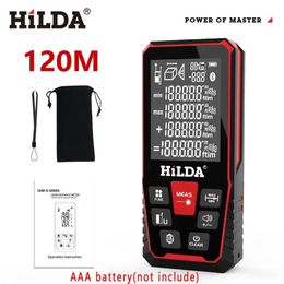 HILDA Laser Distance 50M100M120M Rangefinder Profesional Meter Laser Range Finder Ruler Test Tool 240111