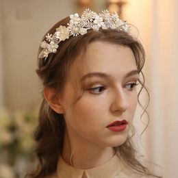 Stunning Silver Colour Floral Bridal Crown Wedding Hair Tiara Accessories Handmade Women Prom Hairband 240110