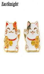 K356 Lucky Cat Cute Metal Enamel Pins and Brooches for Lapel Pin Backpack Bags Badge Cool Gifts 1pcs67479896064323