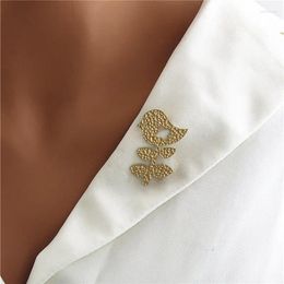 Brooches 2024 Fashion Alloy Plating Matte Gold Branch Bird Brooch Japanese Designer Minagawa Mingfeng Clothes Accessory Pin