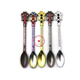 Colorful Smoking Herb Tobacco Oil Rigs Cream Shovel Metal Dabber Scoop Straw Spoon Portable Luxury love Bow Knot Diamond Bubbler Waterpipe Bong Cigarette Holder DHL