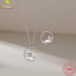 Necklaces Platinum Plating Little Prince Fox Couple Necklace For Women Men 925 Sterling Silver Valentine's Day Present Birthday Jewellery