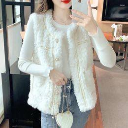 Women's Vests Women Waistcoat Vest 2024 Spring Winter Warm Female Outer Wear Explosive Fashion Loose Lamb Mao Thicke