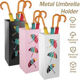 Metal Umbrella Holder Free Standing Stand Rack Decorative Bin Multipurpose Walking Sticks 240110