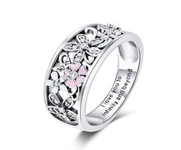 Fashion Sterling Silver 925 Sakura Cherry Blossom Pink Flower Ring Women Jewellery Size69 For Girls Christmas Gifts8168737