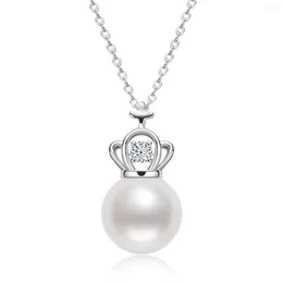 Chains AB-PPE-112 Lefei Fashion Trendy Freshwater Pearl Oval Crown Waterdrop Star Butterfly Necklace For Women 925 Silver Jewellery Gift