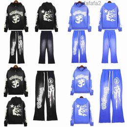 Designer Hoodie Hellstar Men Pullover Spiderweb Star Flash Long Sleeve Street Hip-hop Sweatshirts Blue Red Grey Black White Yoga Vintage Hoodios B0WD O4SH